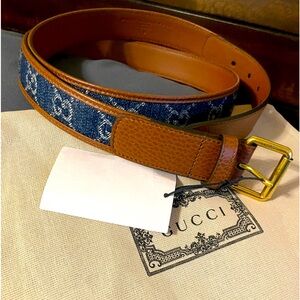 New Women’s Gucci Denim Belt